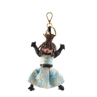 Prada Jasmine Bag Charm Brocade Fabric and Leather