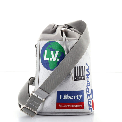 Louis Vuitton Chalk Sling Bag Limited Edition Logo Story Monogram Canvas Gray 886531