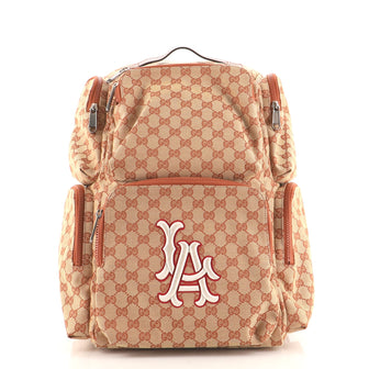 Gucci MLB Front Pocket Backpack GG Canvas with Applique Large