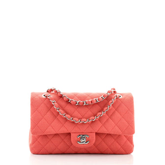 Chanel Classic Double Flap Bag Quilted Jersey Medium