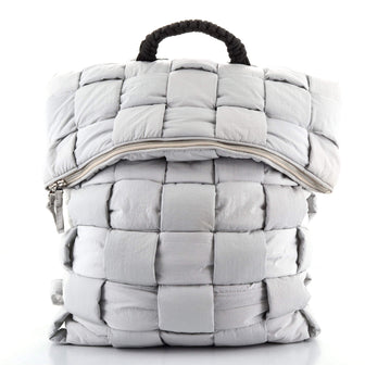 Bottega Veneta Fold-top Padded Backpack Intrecciato Nylon