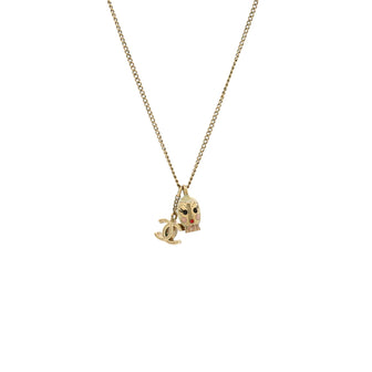 Chanel CC Doll Pendant Necklace Metal and Enamel