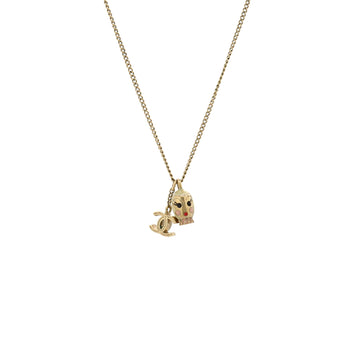 Chanel CC Doll Pendant Necklace Metal and Enamel