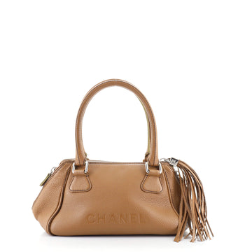 Chanel Lax Tassel Bag Pebbled Leather Medium