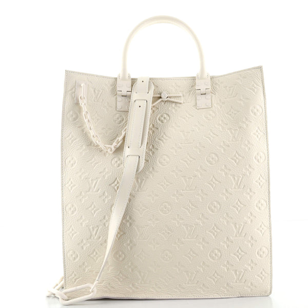 Louis Vuitton Sac Plat Monogram White in Taurillon Leather with