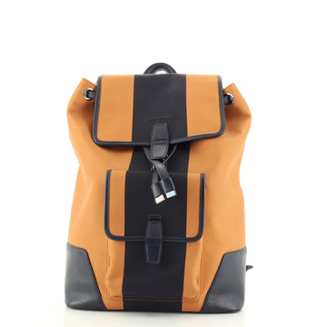 Christian Dior Homme Front Pocket Backpack Striped Leather