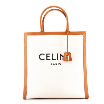 Celine Vertical Cabas Tote Canvas with Leather Large