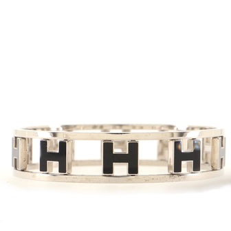 Hermes Rondo Ash H Bangle Bracelet Metal and Enamel