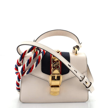 Gucci Sylvie Top Handle Bag Leather Mini