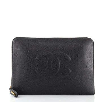 Chanel Timeless Zip Around Portfolio Caviar