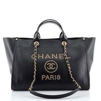 Chanel Deauville Tote Studded Caviar Medium