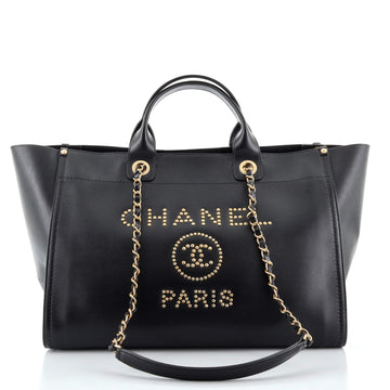 Chanel Deauville Tote Studded Caviar Medium