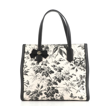 Gucci GG Ribbon Tote Coated Printed Canvas Medium