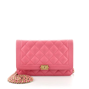 Chanel Boy Wallet on Chain Quilted Lambskin