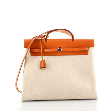 Hermes Herbag Toile and Leather MM