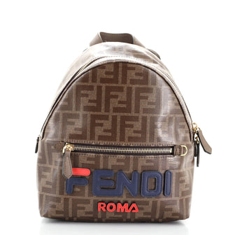 Fendi Mania Logo Backpack Zucca Coated Canvas Mini