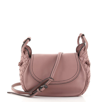 Bottega Veneta Nodini Flap Crossbody Bag Nappa with Intrecciato Detail Small