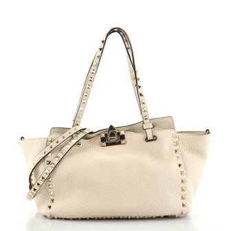 Valentino Rockstud Tote Pebbled Leather Small