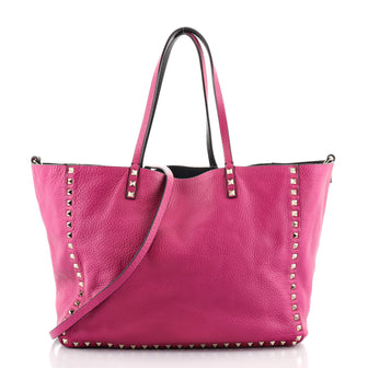 Valentino Rockstud Reversible Convertible Tote Leather Medium