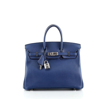 Birkin Handbag Bleu Saphir Swift with Palladium Hardware 25