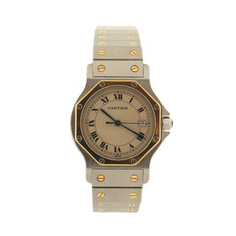 Cartier Santos Octagon Ronde Quartz Watch Stainless Steel and Yellow Gold 30