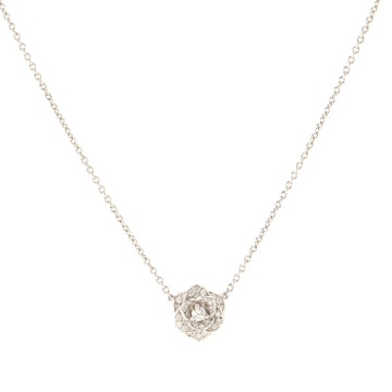 Piaget Rose Pendant Necklace 18K White Gold and Diamonds