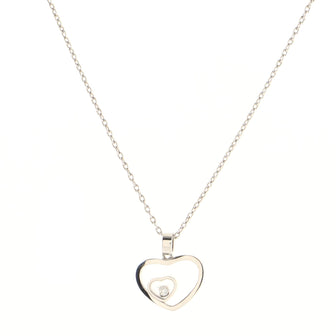 Chopard Happy Diamonds Heart Pendant Necklace 18K White Gold with Diamonds