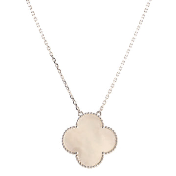 Van Cleef & Arpels Magic Alhambra Pendant Necklace 18K White Gold and Mother of Pearl