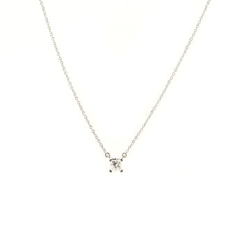 Tiffany & Co. Princess Cut Solitaire Pendant Necklace 18K Rose Gold with Platinum and Diamond 0.20-0.29CT