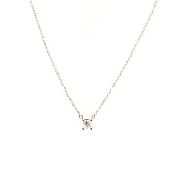 Tiffany & Co. Princess Cut Solitaire Pendant Necklace 18K Rose Gold with Platinum and Diamond 0.20-0.29CT
