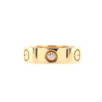 Cartier Love 3 Diamonds Band Ring 18K Yellow Gold with Diamonds