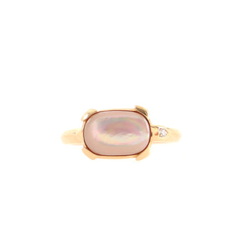Cartier Tortue Ring 18K Rose Gold with Mother of Pearl and Diamond
