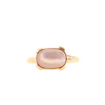 Cartier Tortue Ring 18K Rose Gold with Mother of Pearl and Diamond