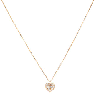 Cartier Pave Heart Pendant Necklace 18K Pink Gold and Diamonds