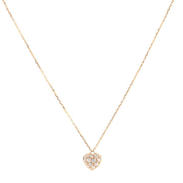 Cartier Pave Heart Pendant Necklace 18K Pink Gold and Diamonds