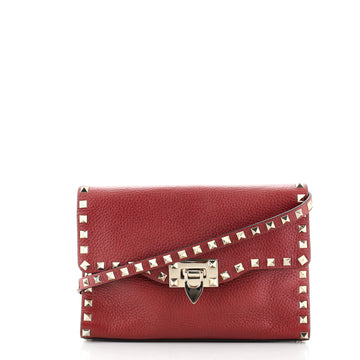 Valentino Rockstud Flip Lock Flap Bag Leather Medium