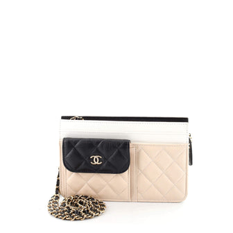 Chanel Front Pocket Wallet on Chain Quilted Goatskin