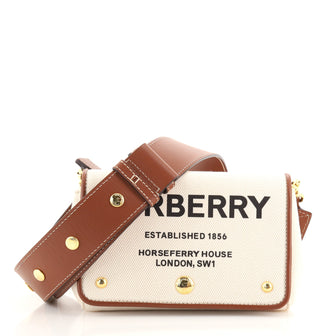Burberry Logo Crossbody Bag Horseferry Print Canvas with Leather Small