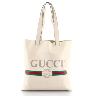 Gucci Logo Tote Printed Leather Large