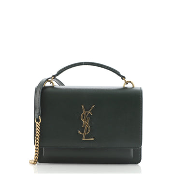 Saint Laurent Sunset Top Handle Chain Wallet Leather