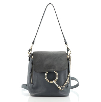 Chloe Faye Backpack Leather and Suede Small