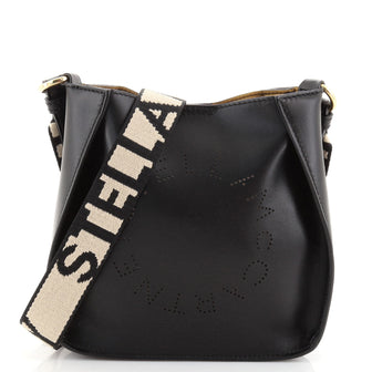 Stella McCartney Logo Crossbody Bag Perforated Faux Leather Mini
