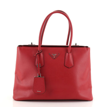 Prada Turnlock Cuir Twin Tote Saffiano Leather Medium
