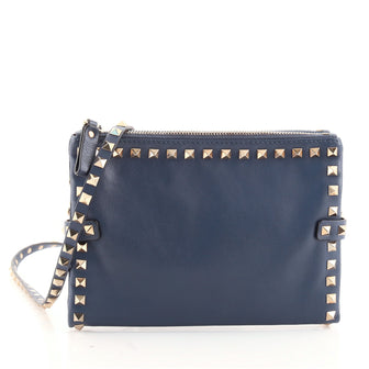 Valentino Rockstud Double Zip Crossbody Leather Small