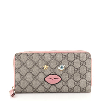 Gucci Zip Around Wallet GG Coated Canvas with Applique