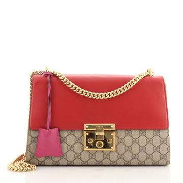 Gucci Padlock Shoulder Bag GG Coated Canvas and Leather Medium