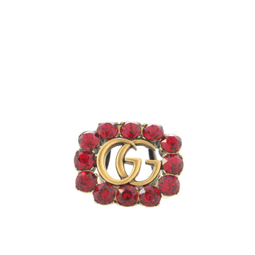 Gucci Double G Ring Metal with Crystal Large