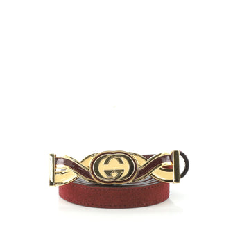 Gucci Interlocking-G Buckle Belt Suede Thin