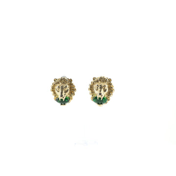 Gucci Lion Head Clip-On Earrings Metal with Crystals