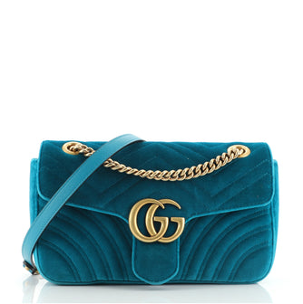 GG Marmont Flap Bag Matelasse Velvet Small